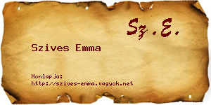 Szives Emma névjegykártya